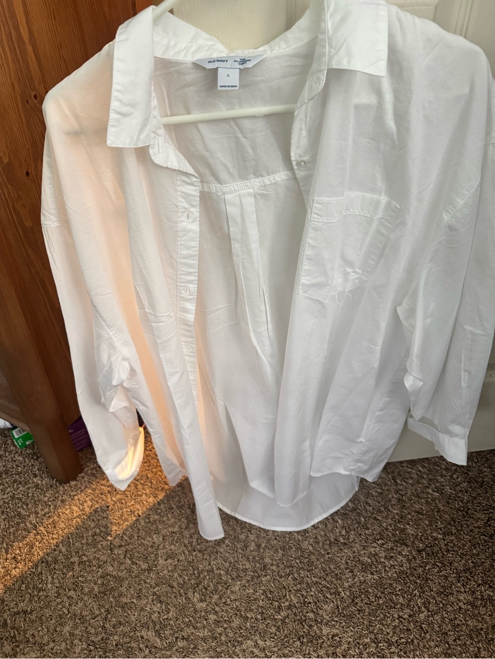 Old Navy Men's White Casual Button-Down Shirt